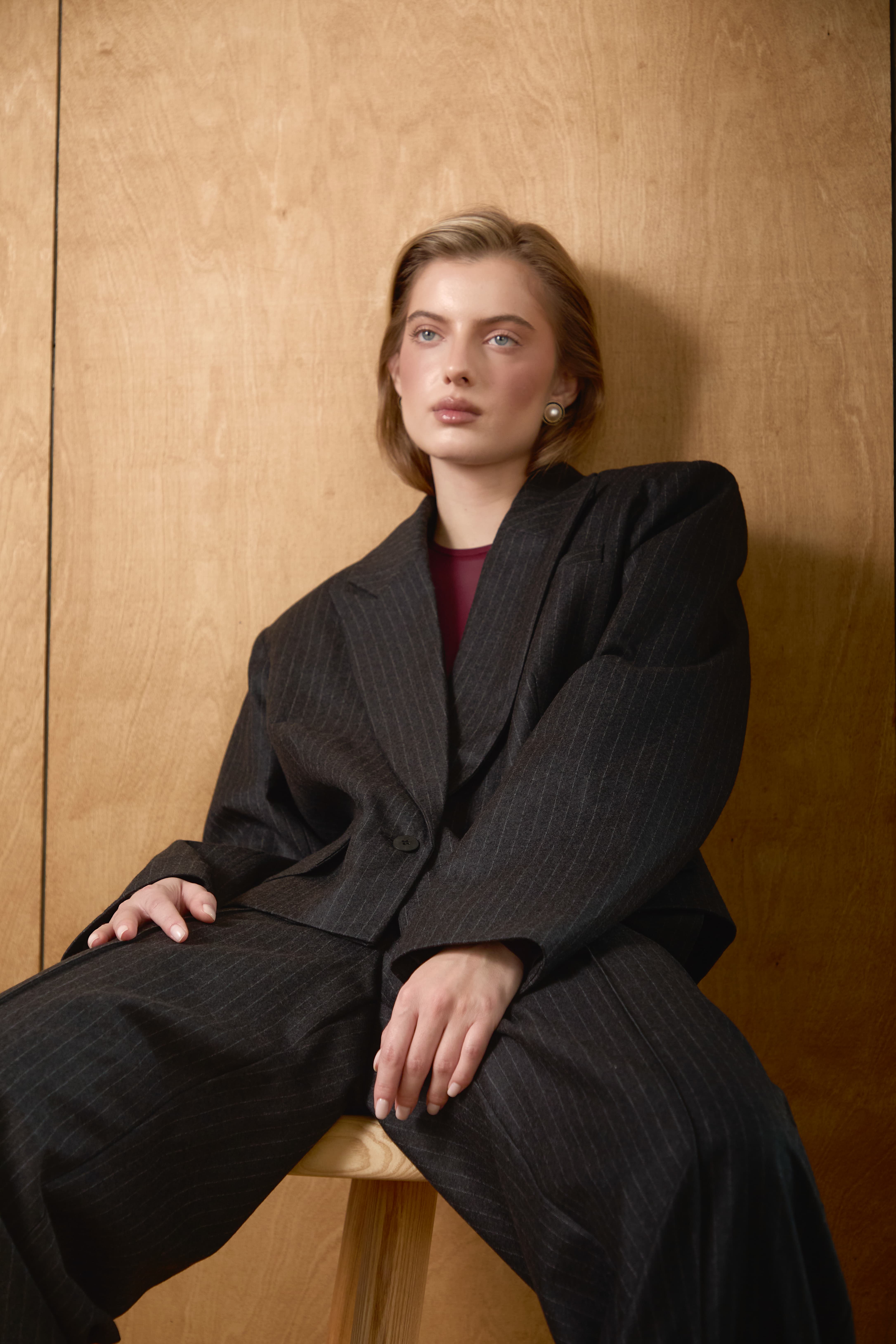 Укорочений Піджак Grey Stripe